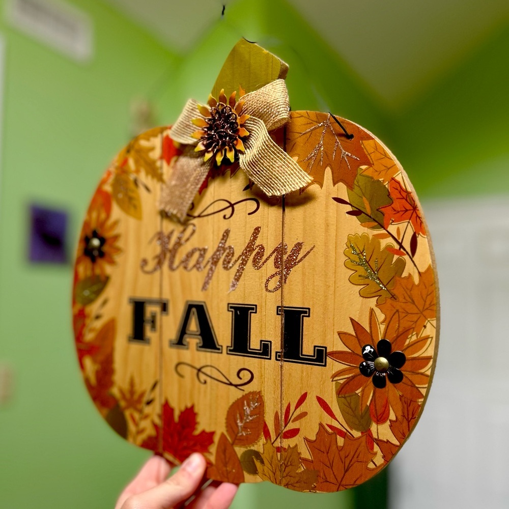 Pumpkin Farmhouse Fall Sunflower Rustic Wall Hanging Home Decor Sign Art - Picture 2 of 5